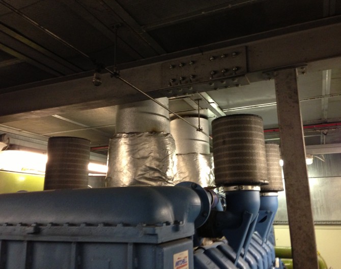Water mist protection for diesel rotary UPS enclosure