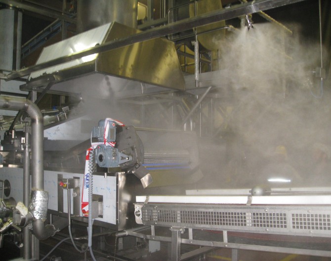 Water mist test dishcarge – food production